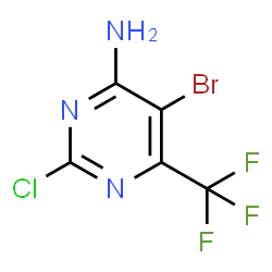 5-溴-2-氯-6-(三氟甲基)嘧啶-4-胺结构式