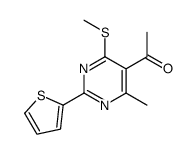 1-(4-methyl-6-methylsulfanyl-2-thiophen-2-ylpyrimidin-5-yl)ethanone Structure