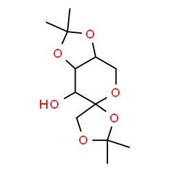 (3aR,3aβ,6R,7aβ)-2,2,2',2'-Tetramethyl-3a,4,7,7a-tetrahydrospiro[6H-1,3-dioxolo[4,5-c]pyran-6,4'-[1,3]dioxolane]-7β-ol结构式