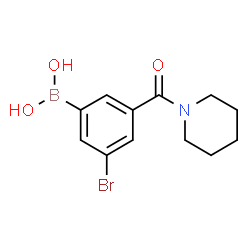 5-Bromo-3-(piperidine-1-carbonyl)phenylboronic acid结构式