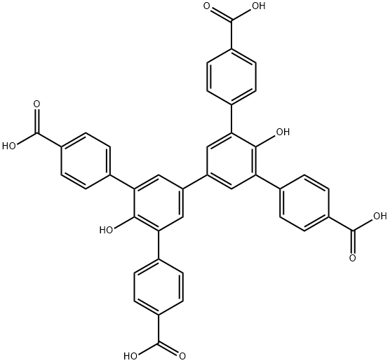 5',5''-双(4-羧基苯基)-4'',6'-二羟基-[1,1':3',1'':3'',1'''-四苯基]-4,4'''-二羧酸结构式