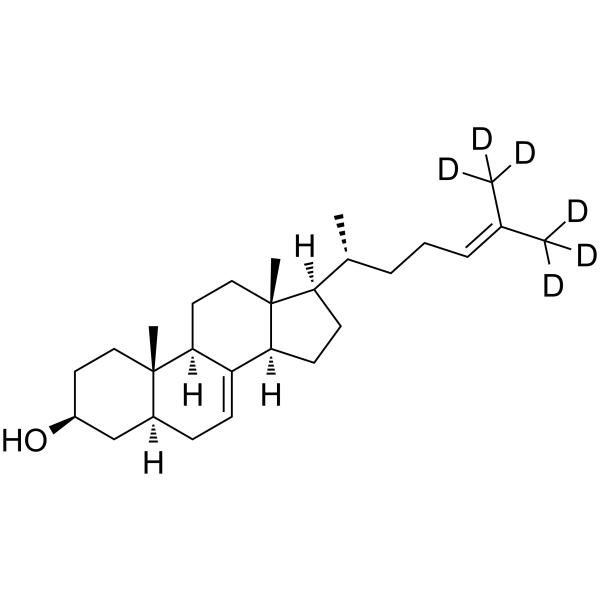 5α-Cholesta-7,24-dien-3β-ol-d6结构式