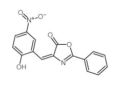 5(4H)-Oxazolone, 4-[(2-hydroxy-5-nitrophenyl)methylene]-2-phenyl- (en) Structure