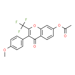 3-(4-methoxyphenyl)-4-oxo-2-(trifluoromethyl)-4H-chromen-7-yl acetate Structure