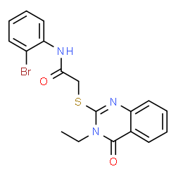 N-(2-BROMOPHENYL)-2-[(3-ETHYL-4-OXO-3,4-DIHYDRO-2-QUINAZOLINYL)SULFANYL]ACETAMIDE Structure