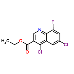 Ethyl 4,6-dichloro-8-fluoro-3-quinolinecarboxylate结构式
