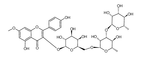 鼠李柠檬素3-O-β-D-鼠李三糖苷结构式