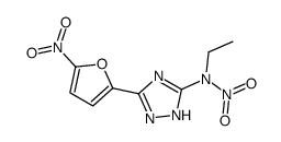 N-ethyl-N-[5-(5-nitrofuran-2-yl)-1H-1,2,4-triazol-3-yl]nitramide结构式