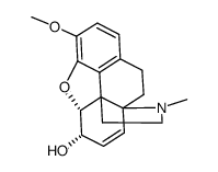 ent-4,5β-epoxy-3-methoxy-17-methyl-hasuban-7-en-6β-ol结构式