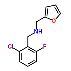 (2-CHLORO-6-FLUORO-BENZYL)-FURAN-2-YLMETHYL-AMINE结构式