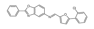 1-[5-(2-chlorophenyl)furan-2-yl]-N-(2-phenyl-1,3-benzoxazol-5-yl)methanimine结构式