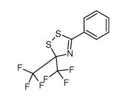 5-phenyl-3,3-bis(trifluoromethyl)-1,2,4-dithiazole结构式