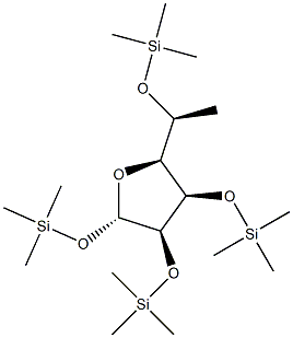 1-O,2-O,3-O,5-O-Tetrakis(trimethylsilyl)-6-deoxy-α-L-mannofuranose Structure