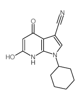 9-cyclohexyl-3-hydroxy-5-oxo-2,9-diazabicyclo[4.3.0]nona-3,7,10-triene-7-carbonitrile结构式