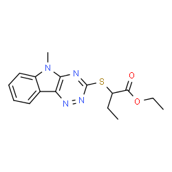 Butanoic acid, 2-[(5-methyl-5H-1,2,4-triazino[5,6-b]indol-3-yl)thio]-, ethyl ester (9CI) Structure