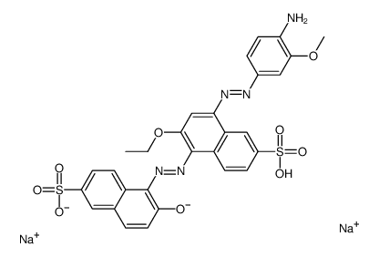 8-[(4-Amino-3-methoxyphenyl)azo]-6-ethoxy-5-[(2-hydroxy-6-sulfo-1-naphtyl)azo]-2-naphthalenesulfonic acid disodium salt结构式