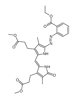 2-{4-(2-methoxycarbonyl-ethyl)-5-[3-(2-methoxycarbonyl-ethyl)-4-methyl-5-oxo-1,5-dihydro-pyrrol-2-ylidenemethyl]-3-methyl-pyrrol-2-ylazo}-benzoic acid ethyl ester Structure