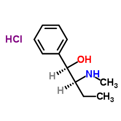 (1RS:2SR)-2-methylamino-1-phenyl-butanol-(1), hydrochloride结构式