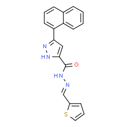 (E)-3-(naphthalen-1-yl)-N-(thiophen-2-ylmethylene)-1H-pyrazole-5-carbohydrazide Structure