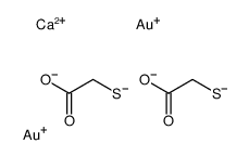 calcium bis[[mercaptoacetato(2-)-O,S]aurate(1-)] structure