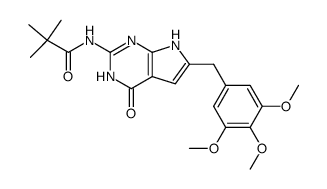 2-pivaloylamino-4-oxo-6-(3,4,5-trimethoxybenzyl)-3,7-dihydropyrrolo[2,3-d]pyrimidine结构式