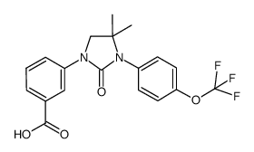 3-[4,4-dimethyl-2-oxo-3-(4-trifluoromethoxy-phenyl)-imidazolidin-1-yl]-benzoic acid Structure