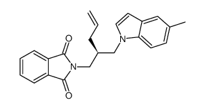 2-{(2S)-2-[(5-methylindol-1-yl)methyl]pent-4-enyl}-2-hydrocyclopenta[1,2-a]benzene-1,3-dione结构式