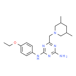 6-[(3,5-dimethylpiperidin-1-yl)methyl]-N-(4-ethoxyphenyl)-1,3,5-triazine-2,4-diamine结构式