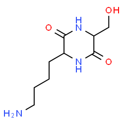 2,5-Piperazinedione, 3-(4-aminobutyl)-6-(hydroxymethyl)- (9CI) picture