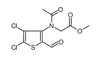 methyl N-acetyl-N-(4,5-dichloro-2-formyl-3-thienyl) glycinate Structure