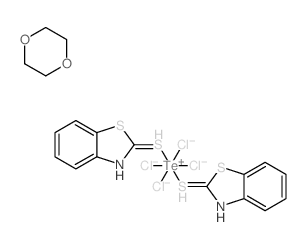 trans-Tetrachlorobis(benzothiazolethione)tellurium(IV), dioxane solvate结构式