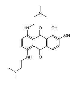 5,8-bis[2-(dimethylamino)ethylamino]-1,2-dihydroxyanthracene-9,10-dione结构式