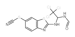 Thiocyanic acid,2-[[2,2,2-trichloro-1-(formylamino)ethyl]amino]-6-benzothiazolyl ester Structure