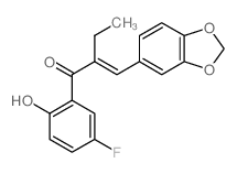 2-(benzo[1,3]dioxol-5-ylmethylidene)-1-(5-fluoro-2-hydroxy-phenyl)butan-1-one结构式