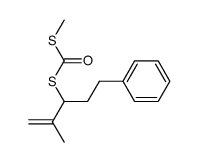 S-methylS-(2-methyl-5-phenylpent-1-en-3-yl) carbonodithioate结构式