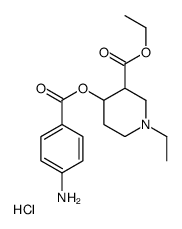 3-Carbethoxy-1-ethyl-4-piperidyl p-aminobenzoate hydrochloride structure