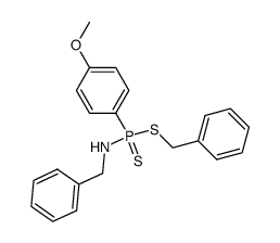 S-benzyl N-benzyl-4-methoxyphenylphosphonamidodithioate结构式