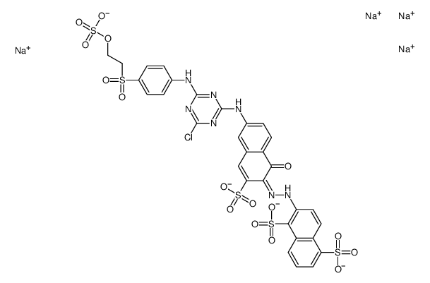 tetrasodium,2-[2-[6-[[4-chloro-6-[4-(2-sulfonatooxyethylsulfonyl)anilino]-1,3,5-triazin-2-yl]amino]-1-oxo-3-sulfonatonaphthalen-2-ylidene]hydrazinyl]naphthalene-1,5-disulfonate Structure
