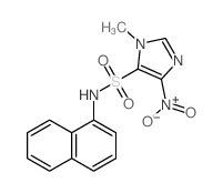 3-methyl-N-naphthalen-1-yl-5-nitro-imidazole-4-sulfonamide structure