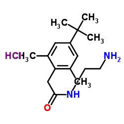 N-(2-Aminoethyl)-2-[2,6-dimethyl-4-(2-methyl-2-propanyl)phenyl]acetamide hydrochloride (1:1)结构式