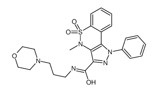 1,4-Dihydro-4-methyl-3-(3-morpholinopropylaminocarbonyl)-1-phenylpyrazolo[4,3-c][1,2]benzothiazine 5,5-dioxide结构式