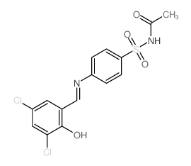 N-[4-[[(Z)-(3,5-dichloro-6-oxo-1-cyclohexa-2,4-dienylidene)methyl]amino]phenyl]sulfonylacetamide Structure