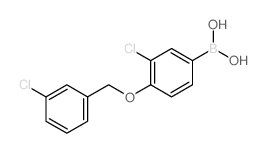 3-氯-4-(3'-氯苄氧基)苯基硼酸结构式