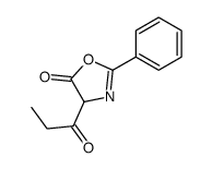 2-phenyl-4-propanoyl-4H-1,3-oxazol-5-one结构式