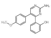 Phenol,2-[2-amino-5-(4-methoxyphenyl)-4-pyrimidinyl]- structure