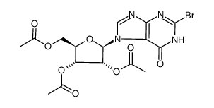 (2R,3R,4R,5R)-2-(acetoxymethyl)-5-(2-bromo-6-oxo-1,6-dihydro-7H-purin-7-yl)tetrahydrofuran-3,4-diyl diacetate Structure