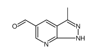 1H-Pyrazolo[3,4-b]pyridine-5-carboxaldehyde, 3-methyl结构式