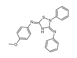 5-(4-methoxyphenyl)-imino-3-phenylimino-2-phenyl-1,2,4-thiadiazolidine Structure