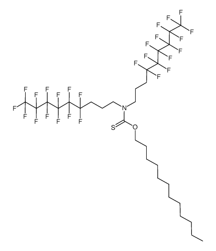 O-dodecyl bis(4,4,5,5,6,6,7,7,8,8,9,9,9-tridecafluorononyl)carbamothioate结构式