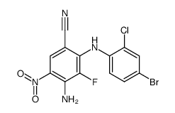 4-amino-2-(4-bromo-2-chlorophenylamino)-3-fluoro-5-nitrobenzonitrile Structure